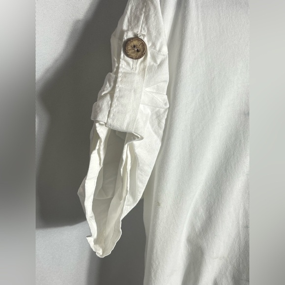 Made in Italy Fleur de Rose Paris Graphic Tunic Top White Rose Print 100%Cotton - Picture 5 of 7